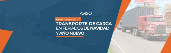 Restricciones al transporte de carga durante los feriados de Navidad 2022 y Año Nuevo 2023
